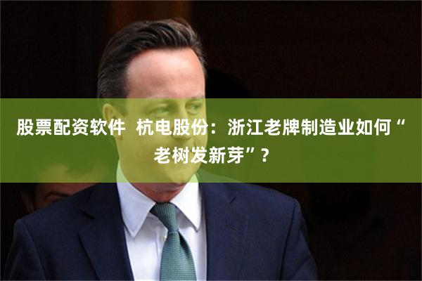 股票配资软件  杭电股份：浙江老牌制造业如何“老树发新芽”？
